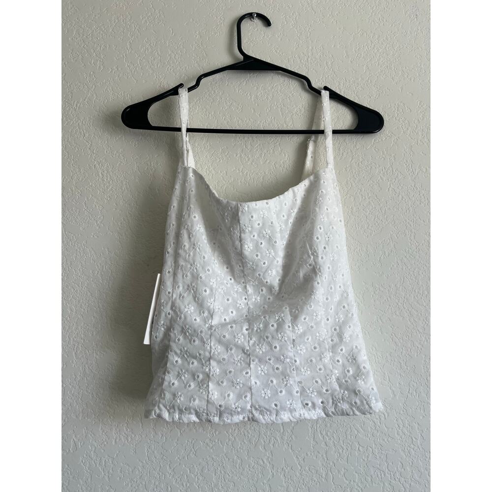 SZ 4 Reformation Hattie Top White Eyelet NWT - Picture 3 of 5